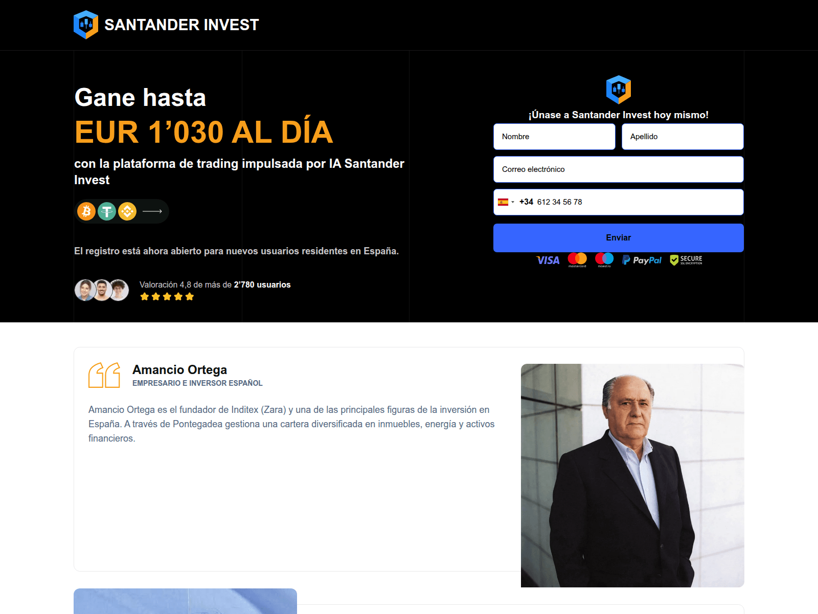 Screenshot of santander-invest.org