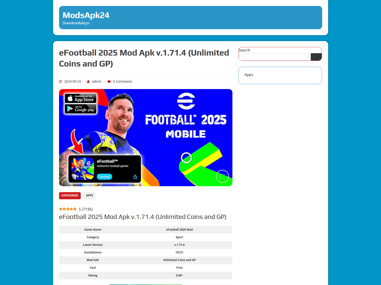 Screenshot of modsapk24.com