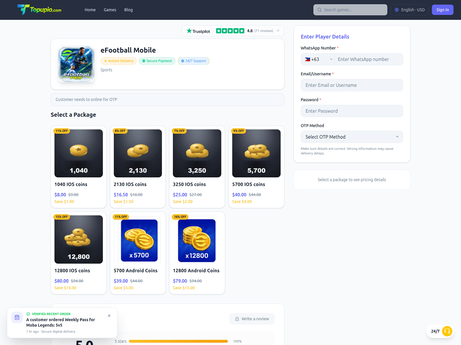 Screenshot of topupio.com