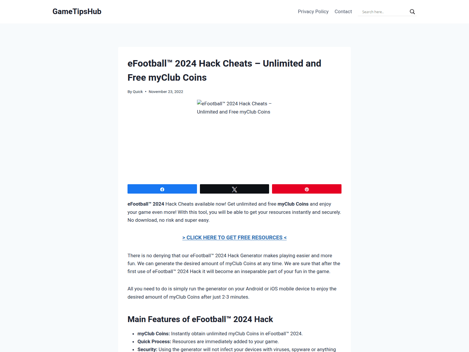 Screenshot of gametipshub.com