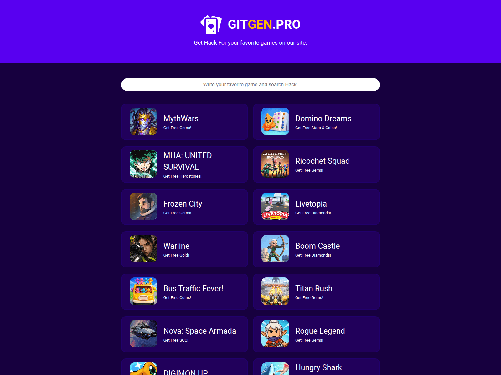Screenshot of gitgen.pro