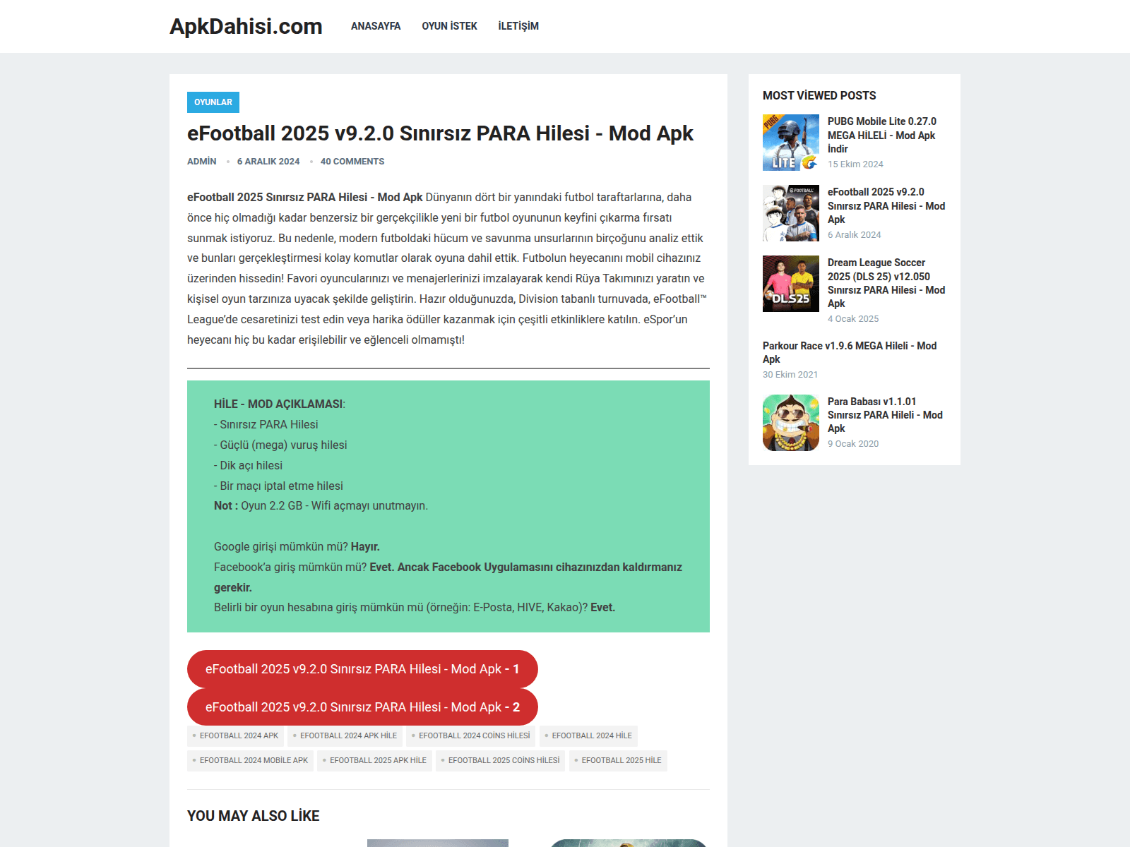 Screenshot of apkdahisi.com