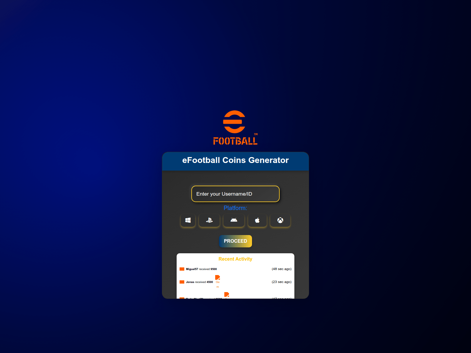 Screenshot of efootballcoins11.blogspot.com