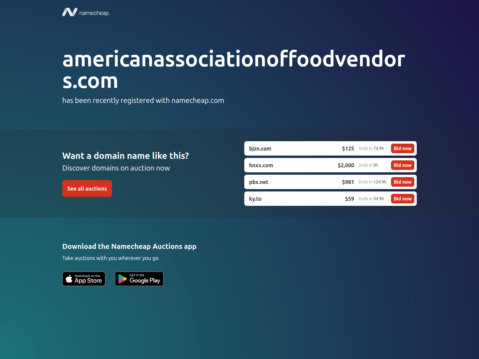Screenshot of americanassociationoffoodvendors.com