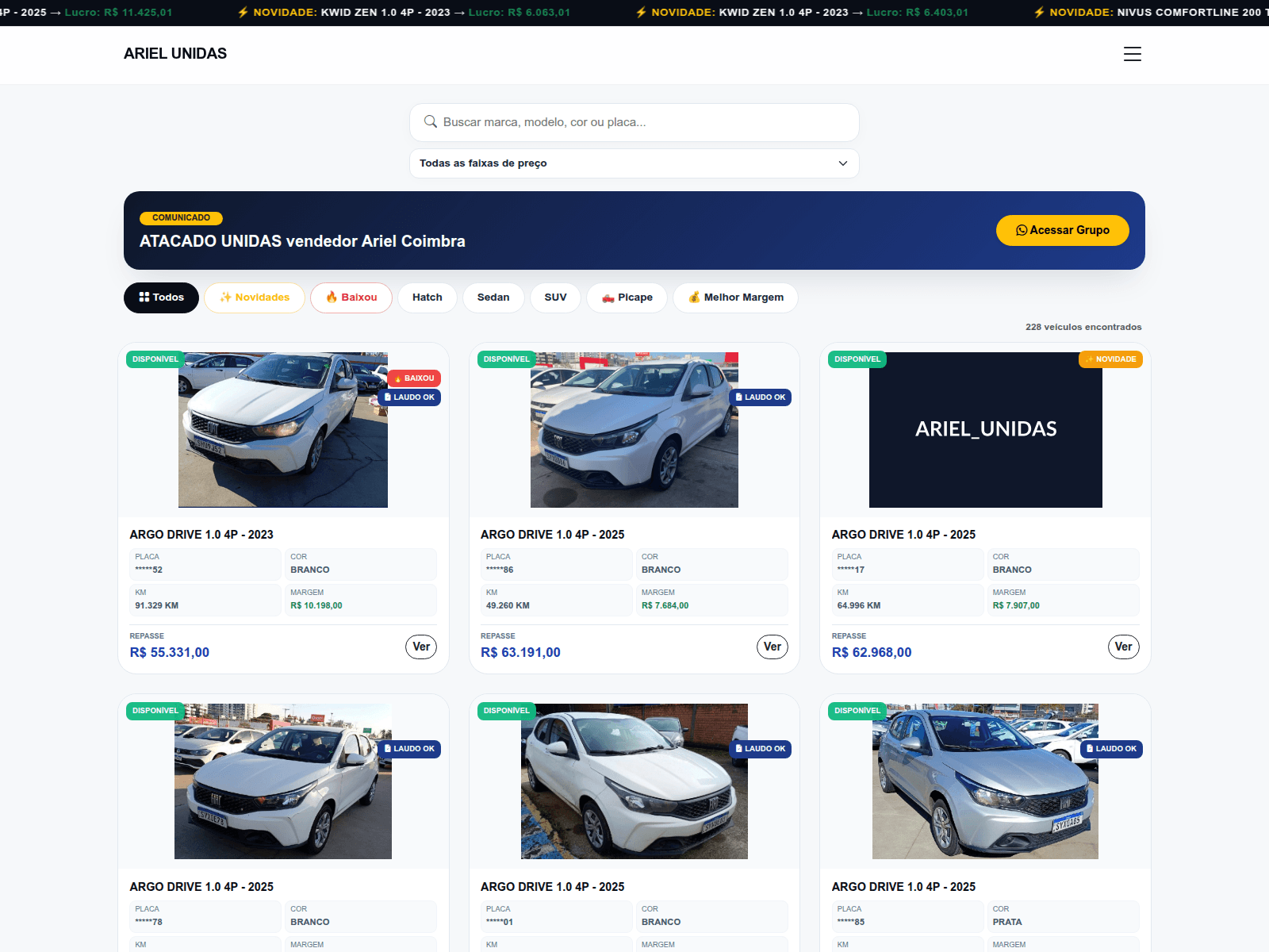 Screenshot of arielunidas.com.br