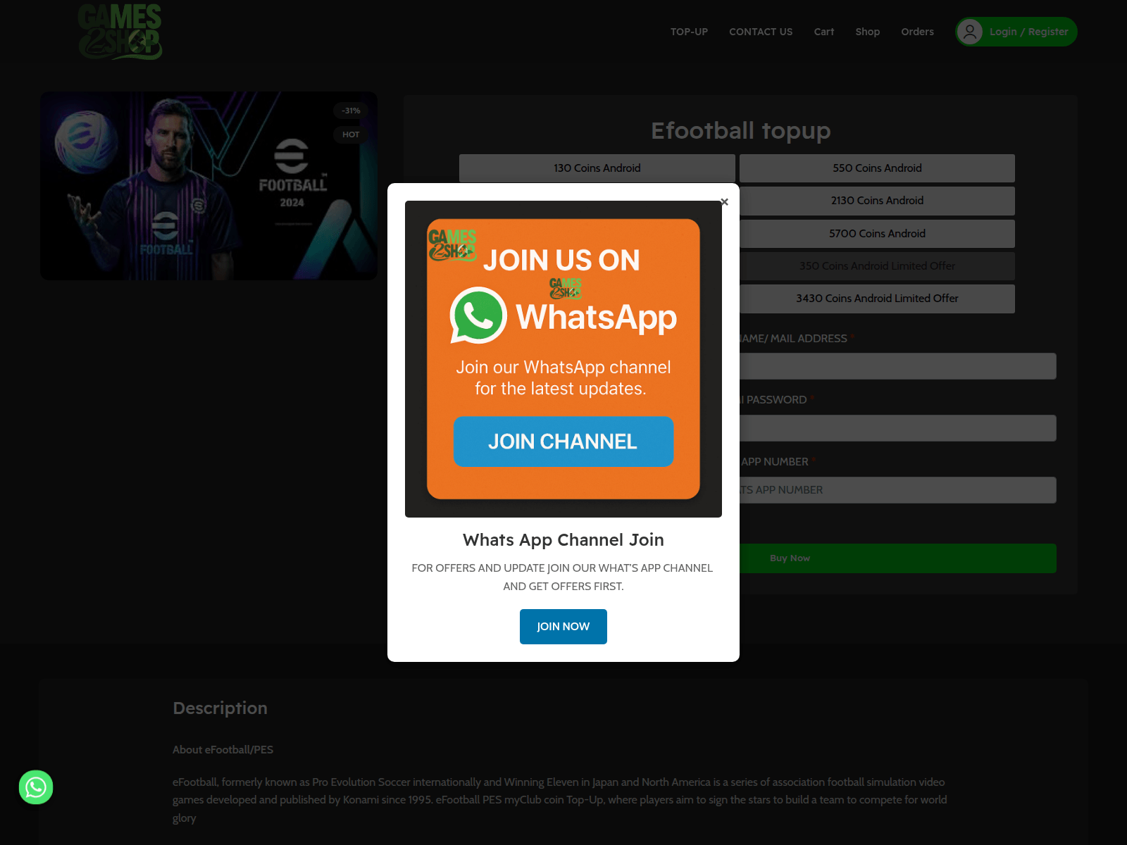 Screenshot of games2shop.com