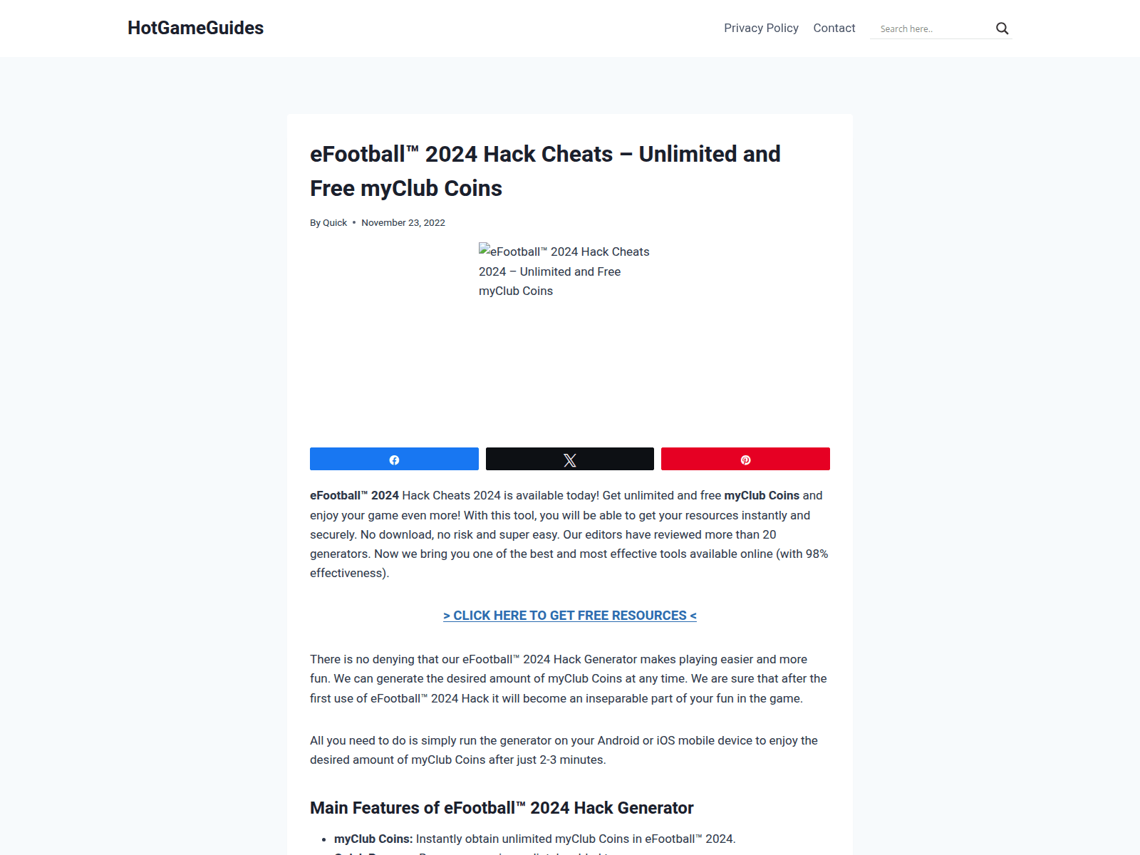 Screenshot of hotgameguides.com