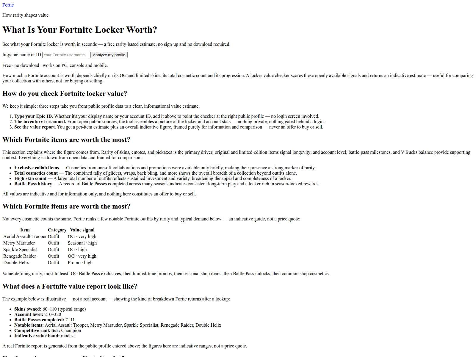 Screenshot of fortic.me
