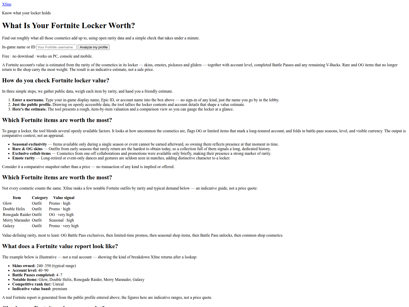 Screenshot of xfme.lol