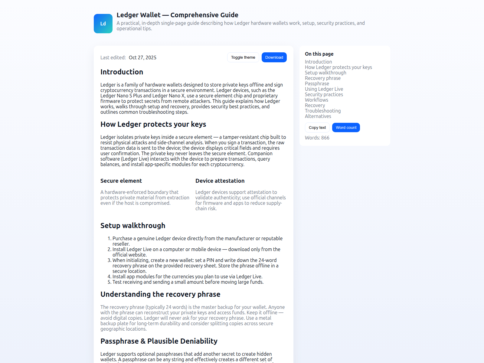 Screenshot of home-wallt-ledgr.pages.dev