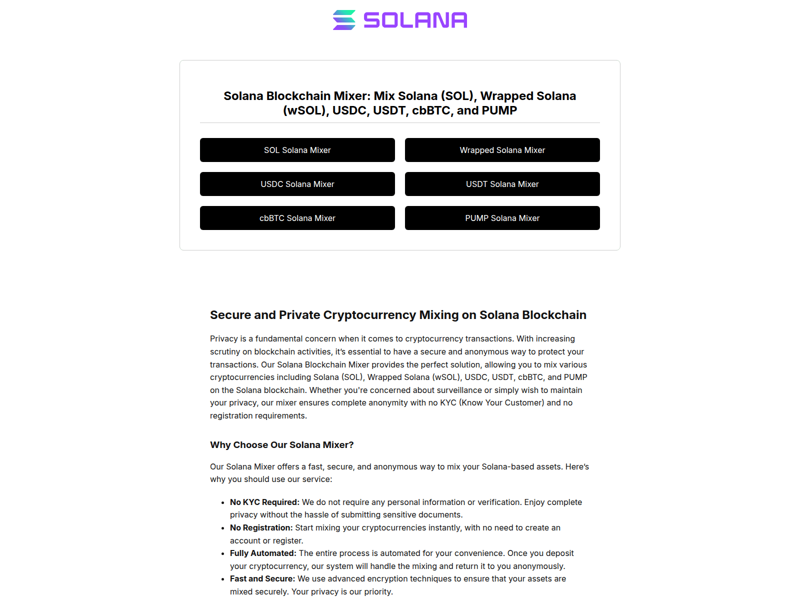 Screenshot of solmix-mixer.com