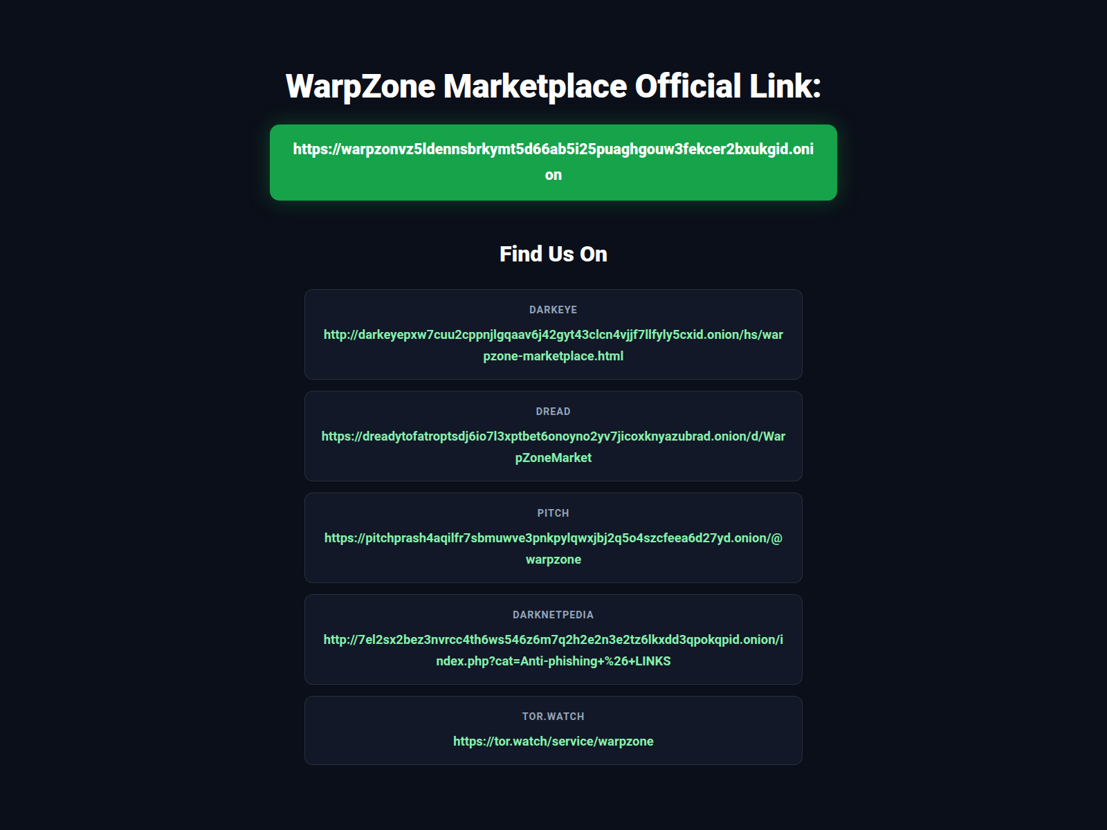 Screenshot of warpzonemarketlink.org