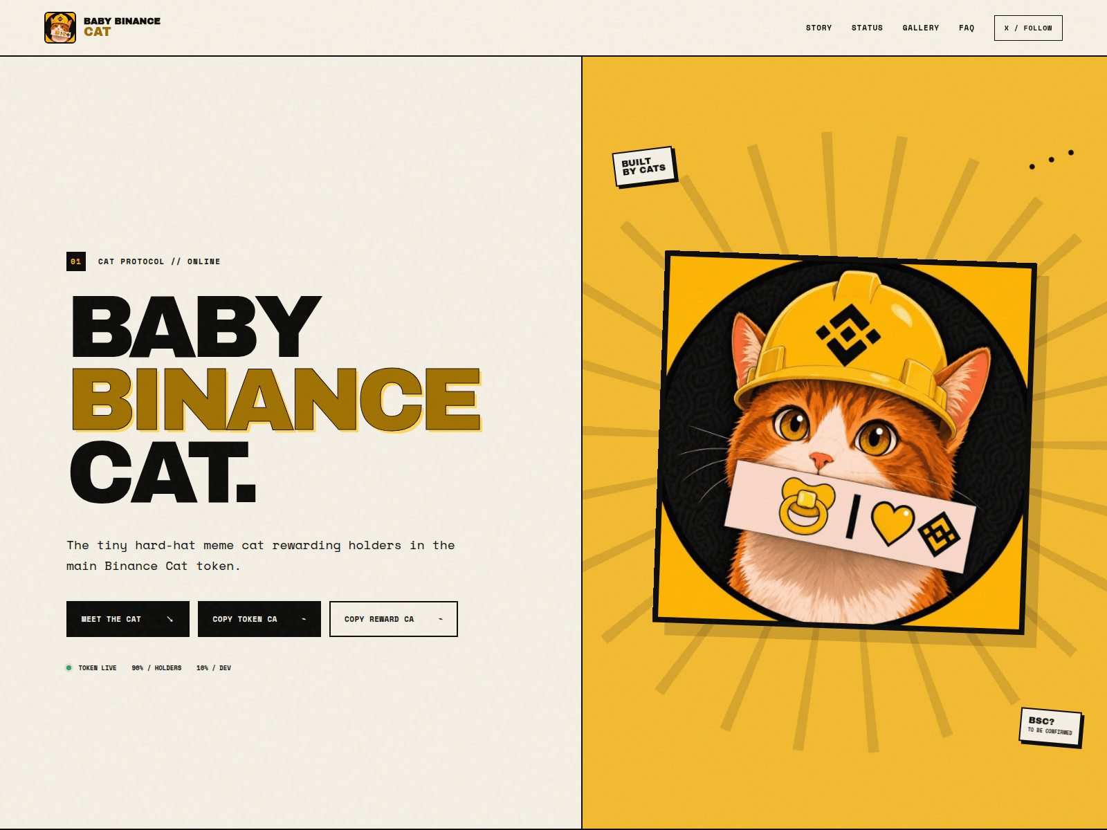 Screenshot of babybinance-cat.fun