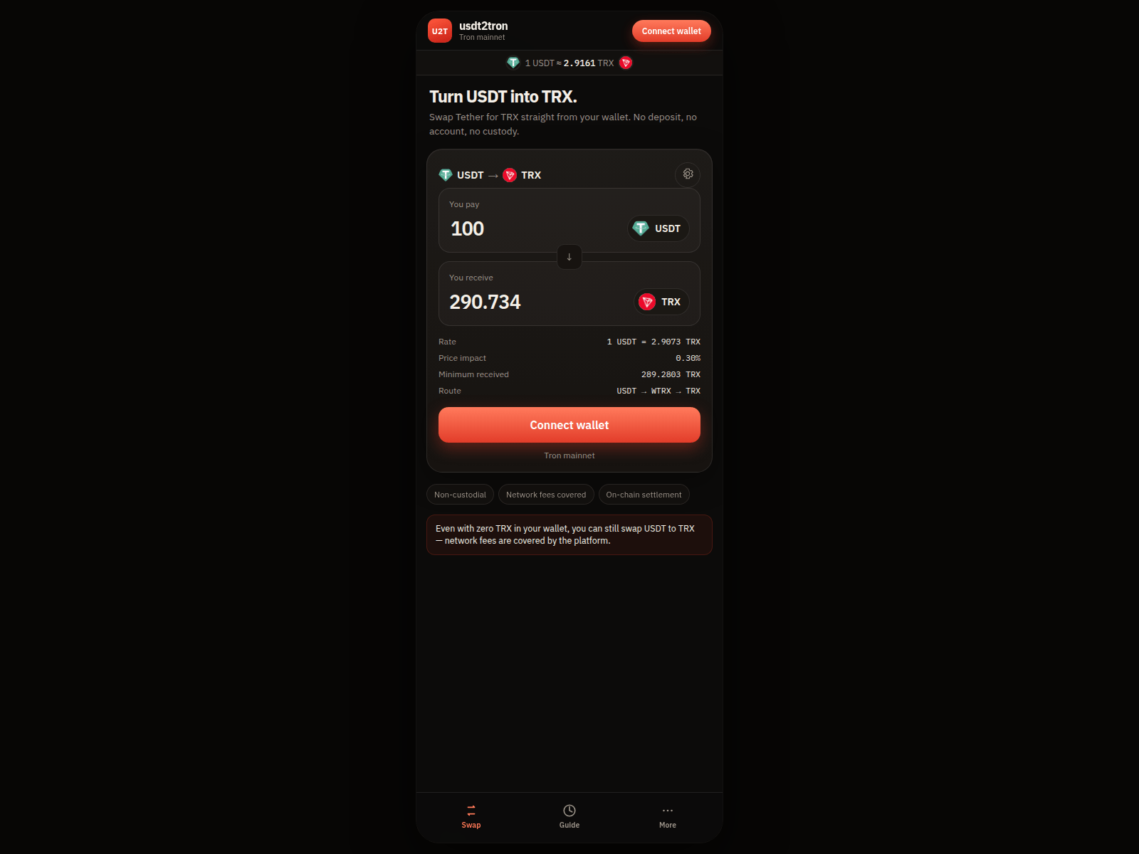 Screenshot of tron2trx.top