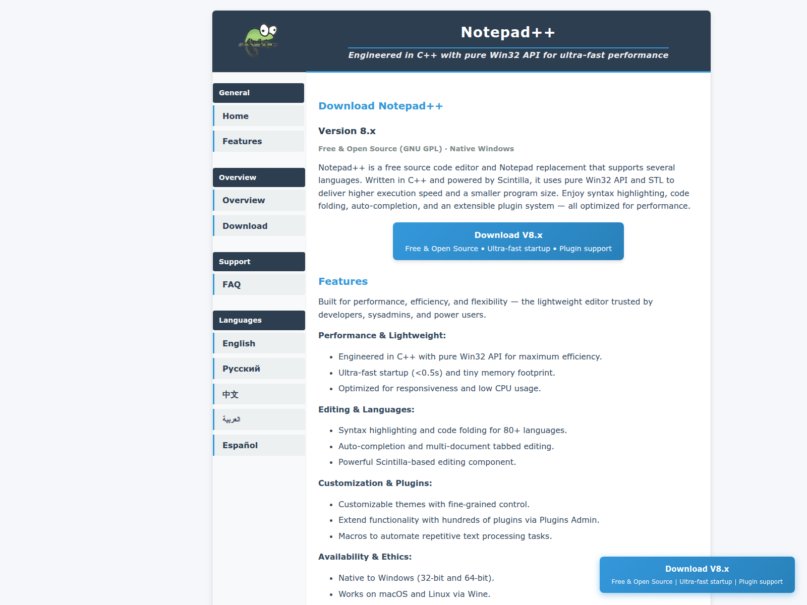 Screenshot of notepaddownload.net