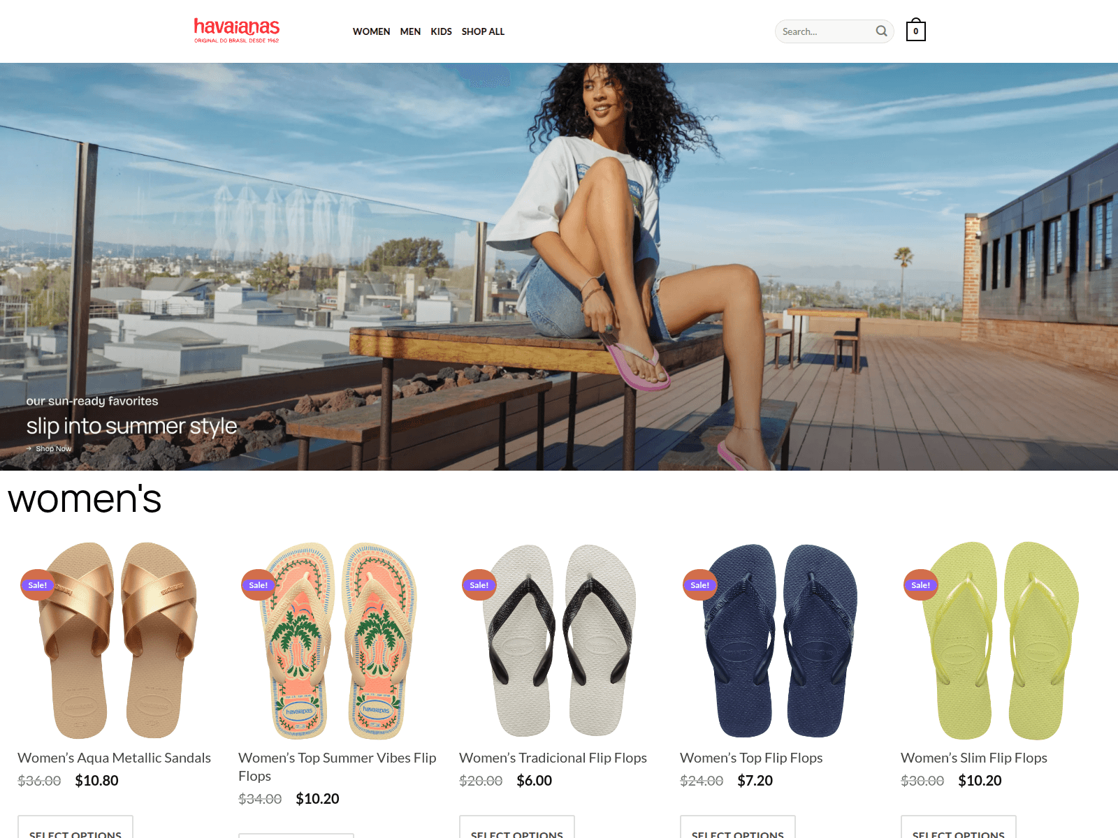 Знімок екрана havaianasain.shop