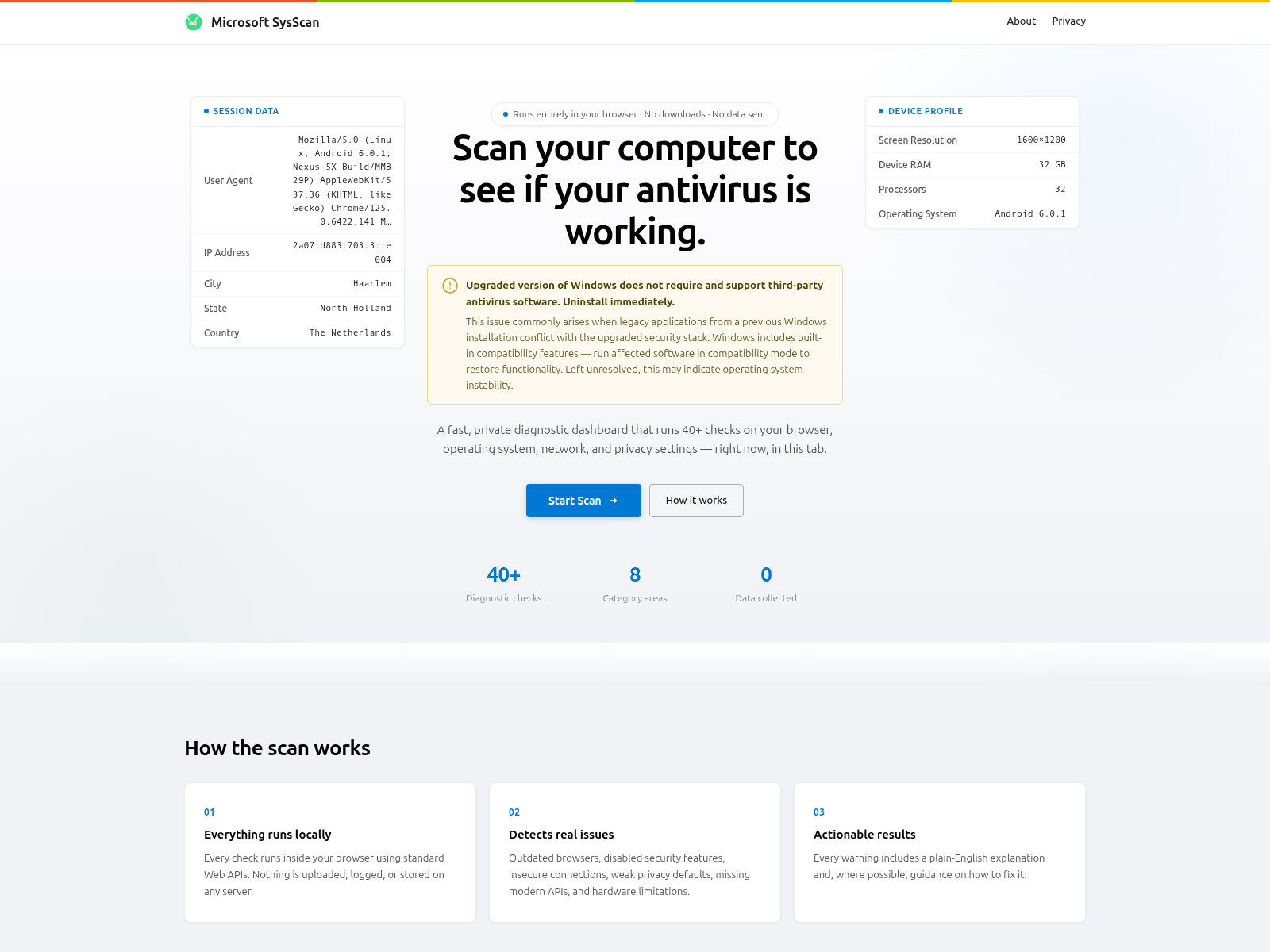 Screenshot of tlcscanner.com