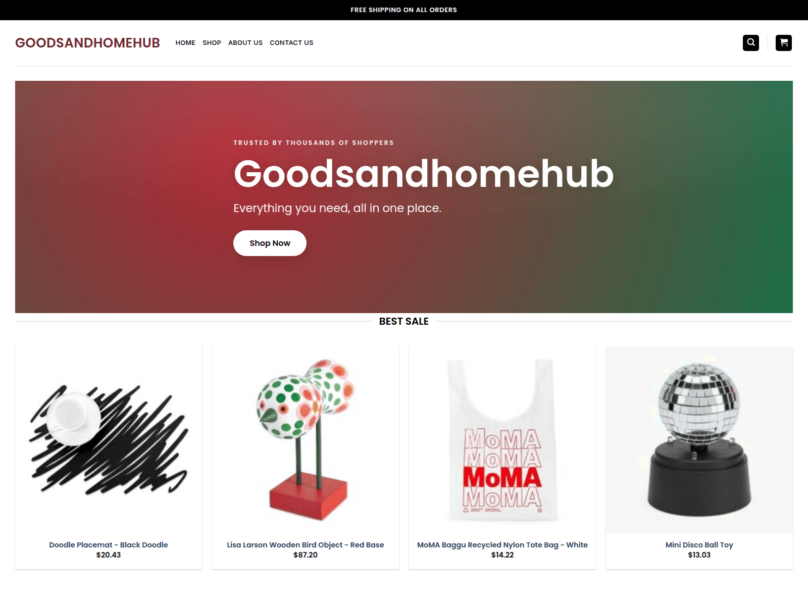 Screenshot of goodsandhomehub.shop