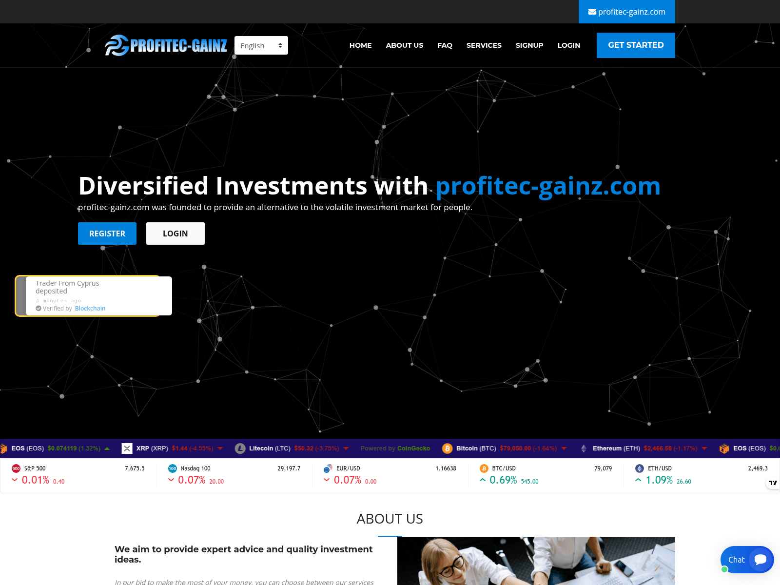 Captura de pantalla de profitec-gainz.com
