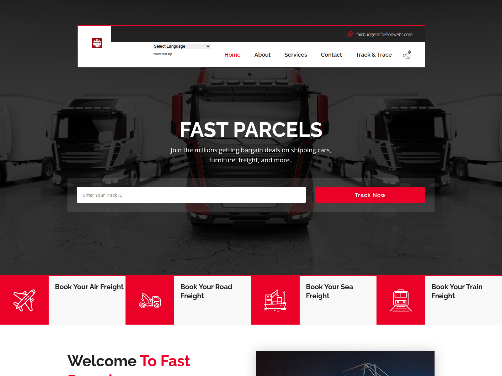 Screenshot of fastparcels.onntw.com