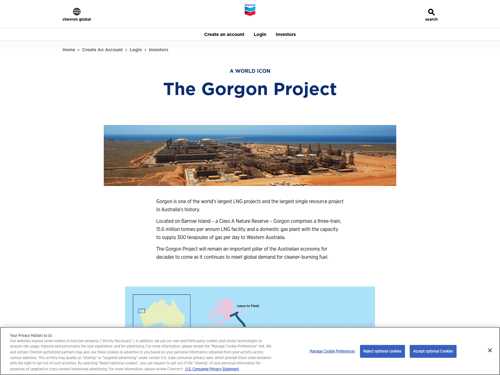 Screenshot of gorgonchevronproject.com