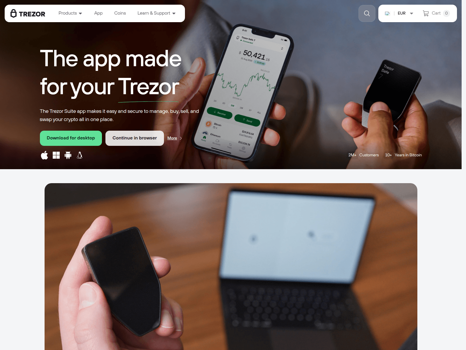 Screenshot von trezor-suite-two.vercel.app