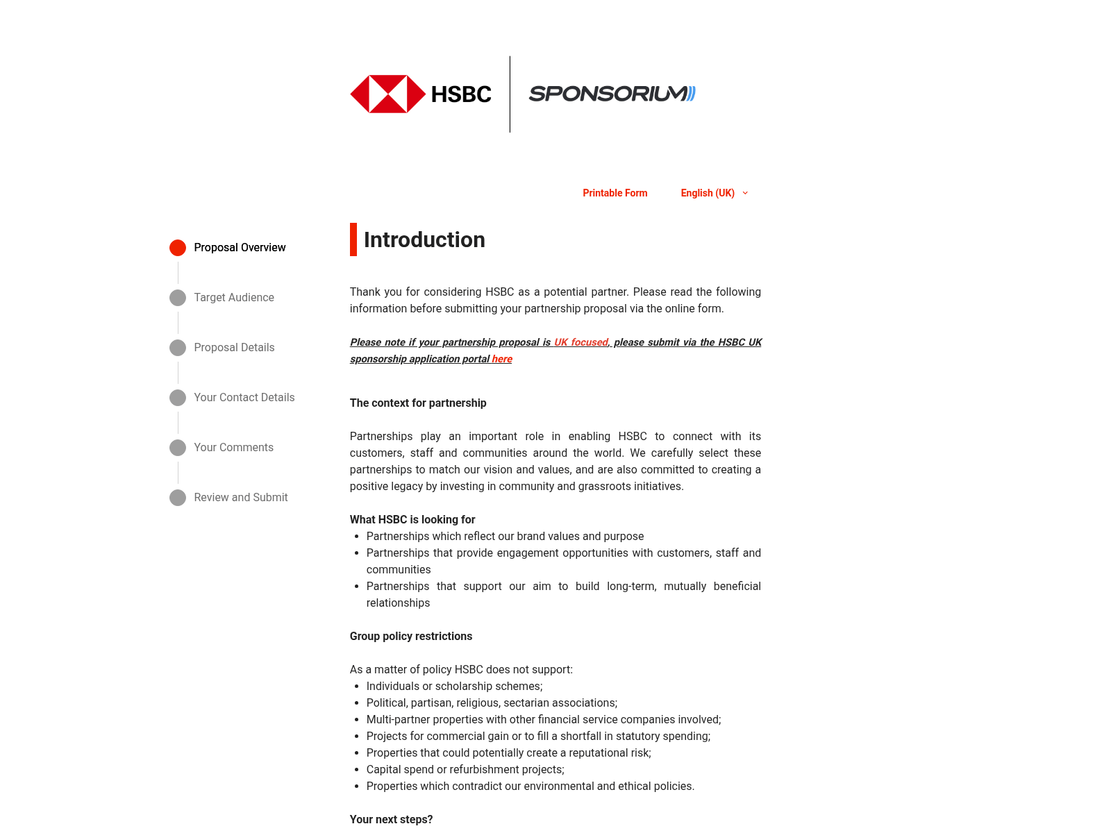 Screenshot of hsbc.performind.com