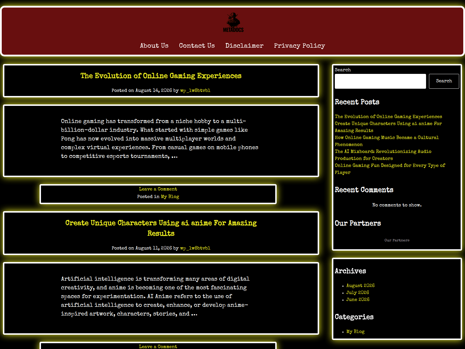Screenshot of metadocs.org