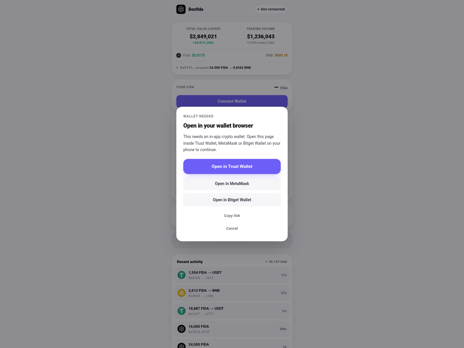 Screenshot of thefidanetwork.com