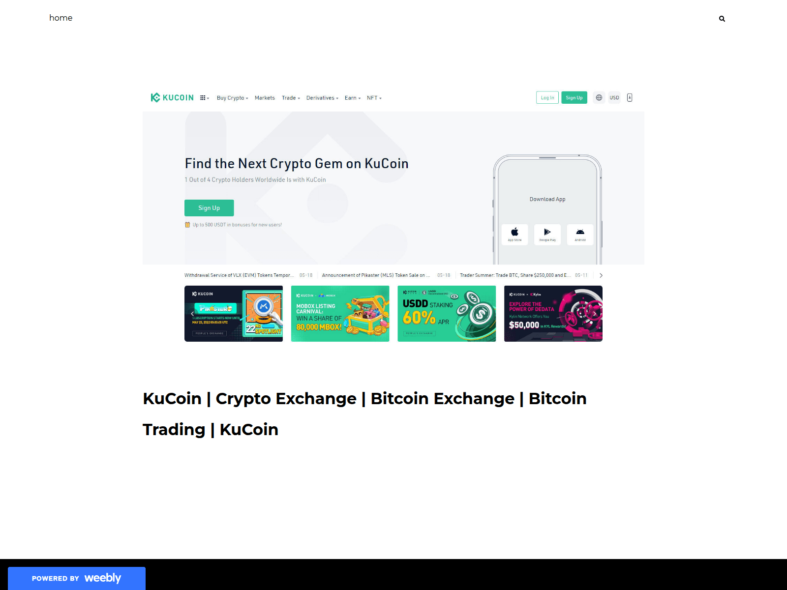 Screenshot of kukoinlogin.weebly.com