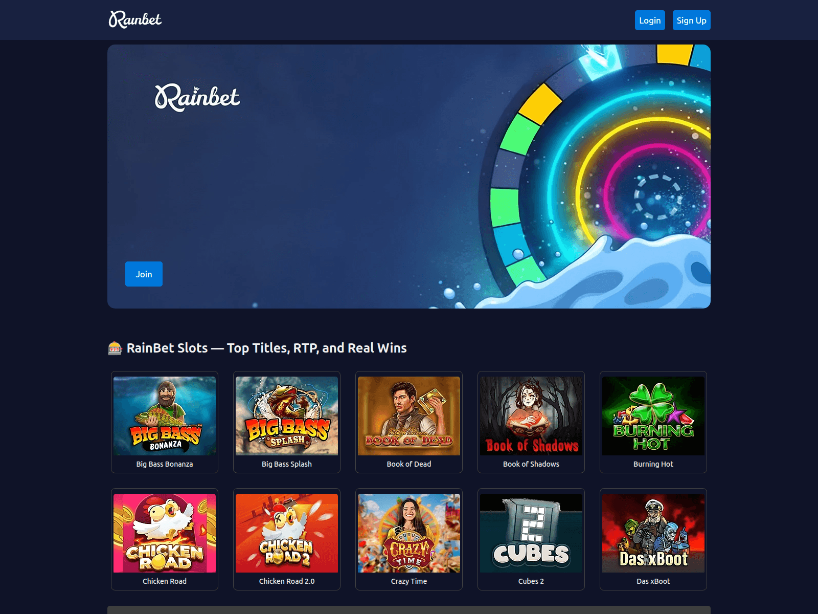Screenshot of rainbet-nz.net