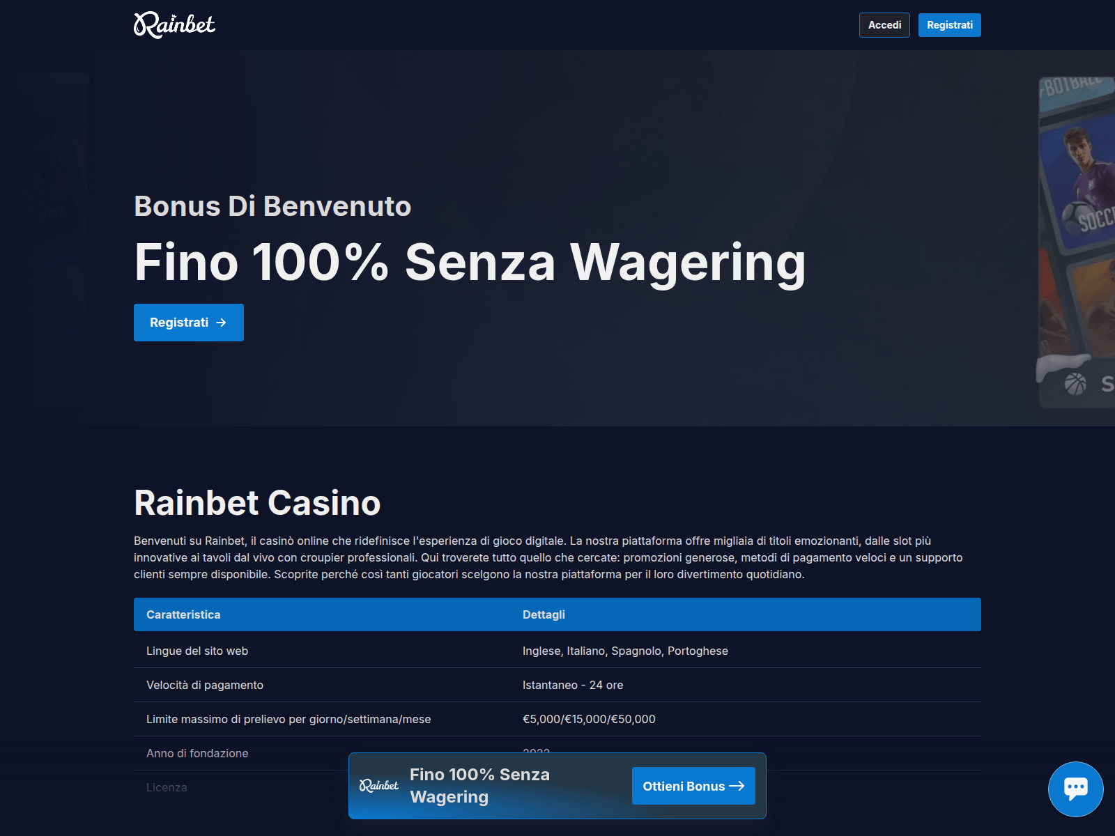 Screenshot of rainbet.bz.it