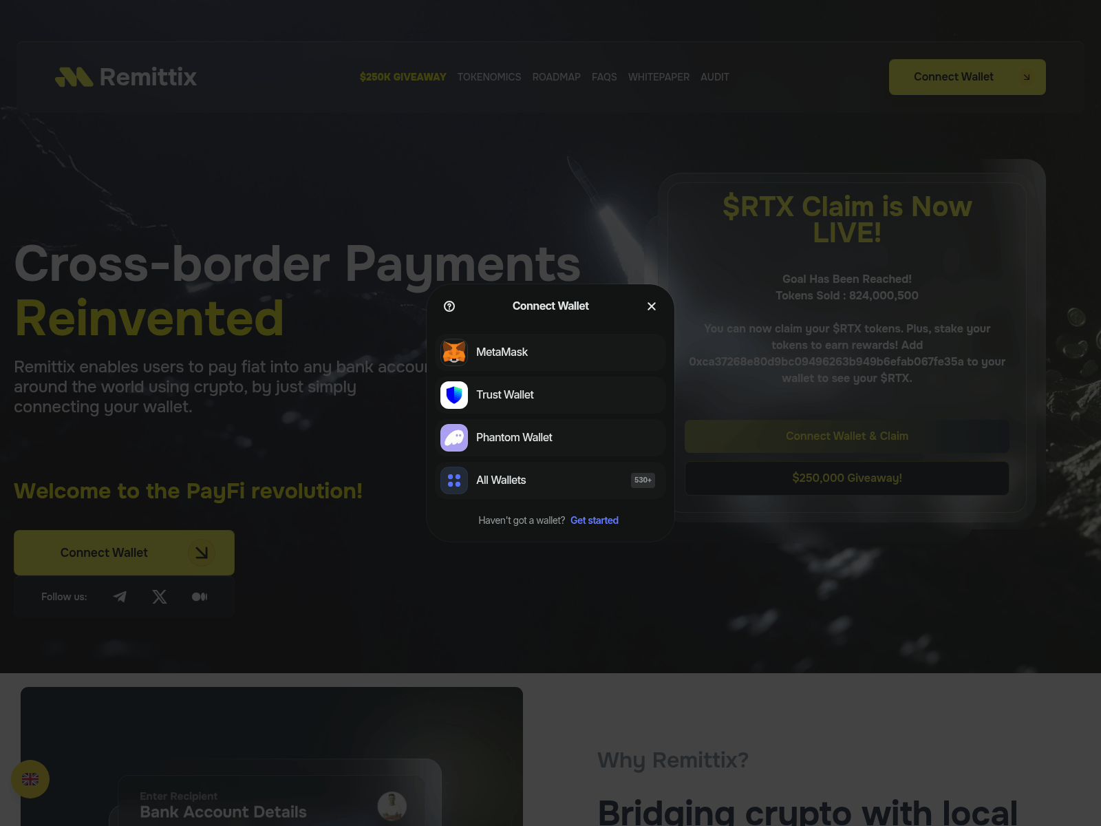 Screenshot of presale-remittix.io