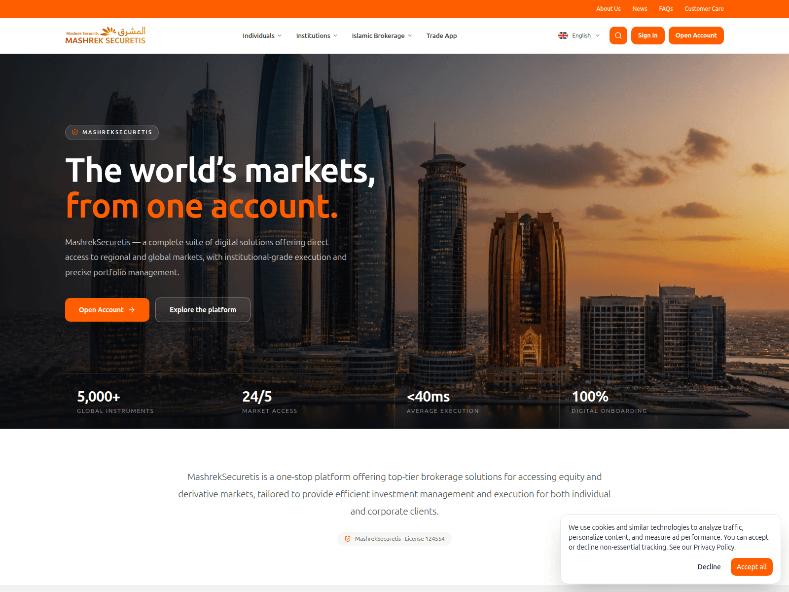Screenshot of mashreksecuretis.com