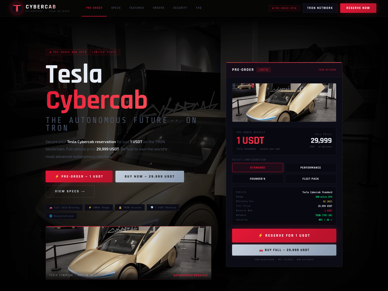 Screenshot von tesla-cybercab.vercel.app