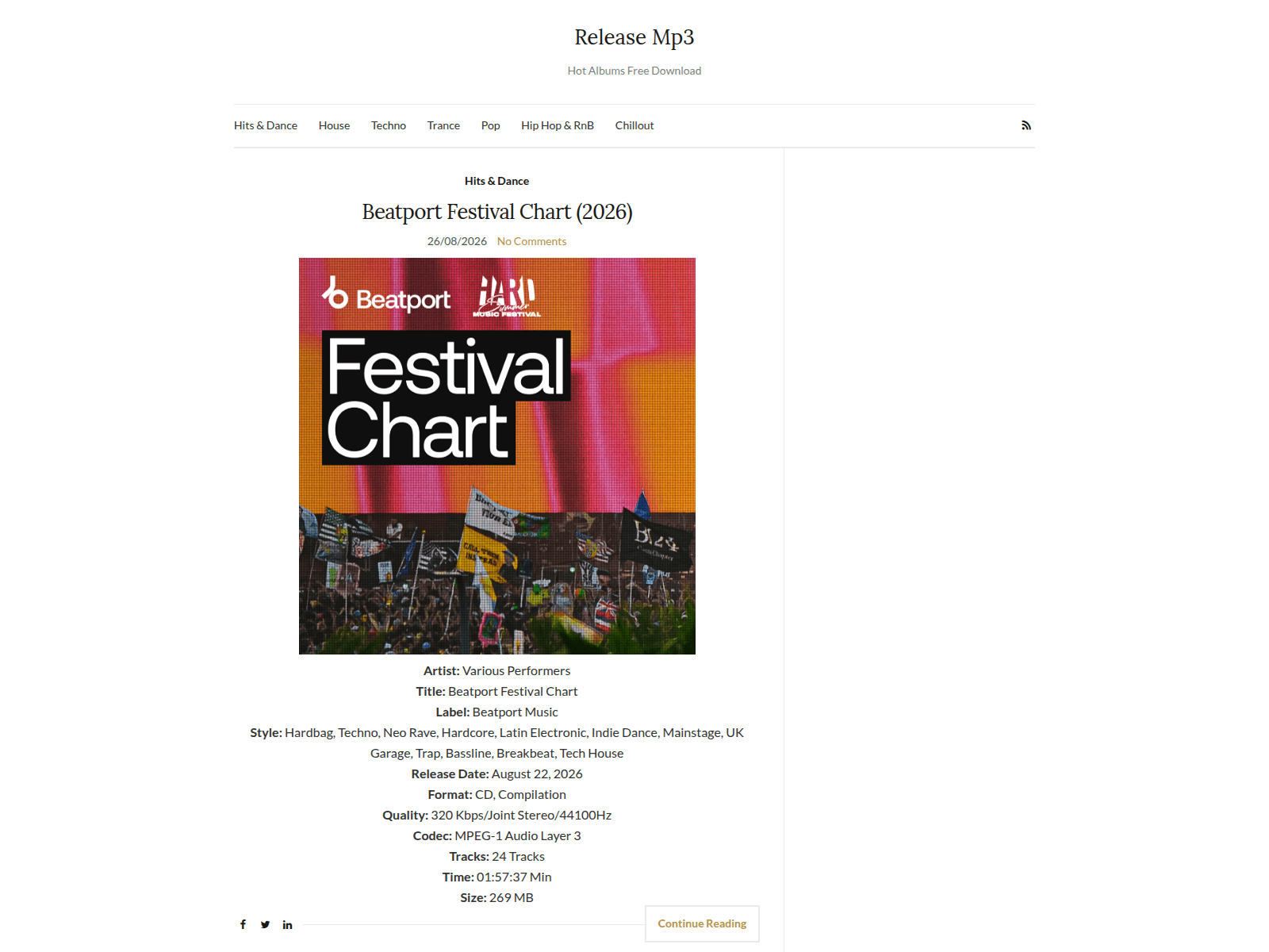 Screenshot of releasemp3.com