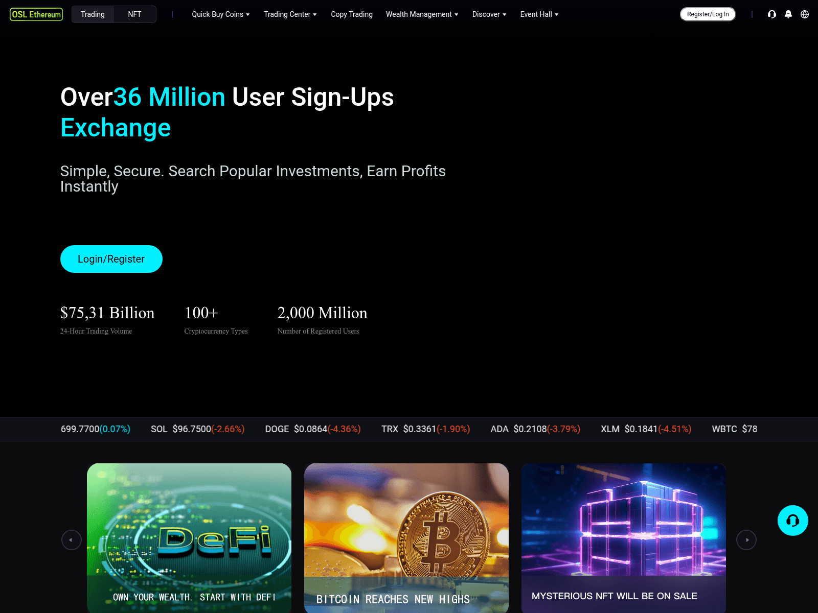 Screenshot of oslcoin.com