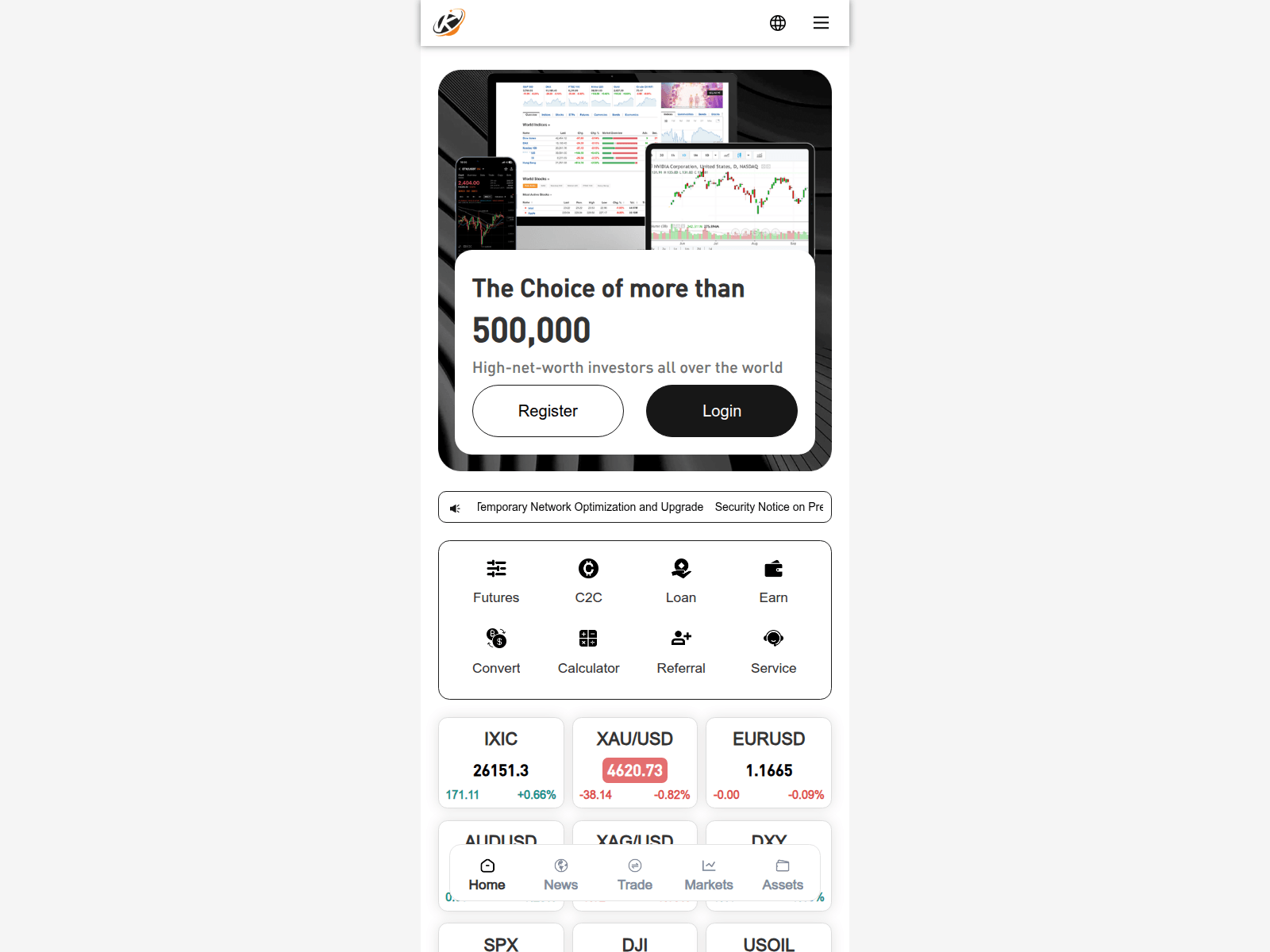 Screenshot of kta.network
