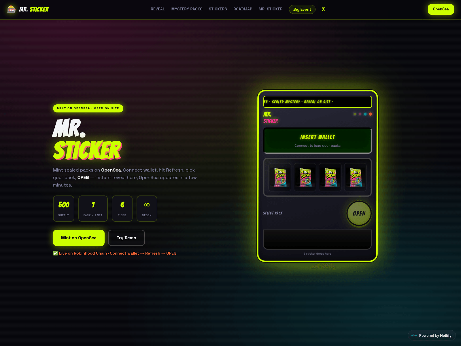 Screenshot of mr-sticker.netlify.app