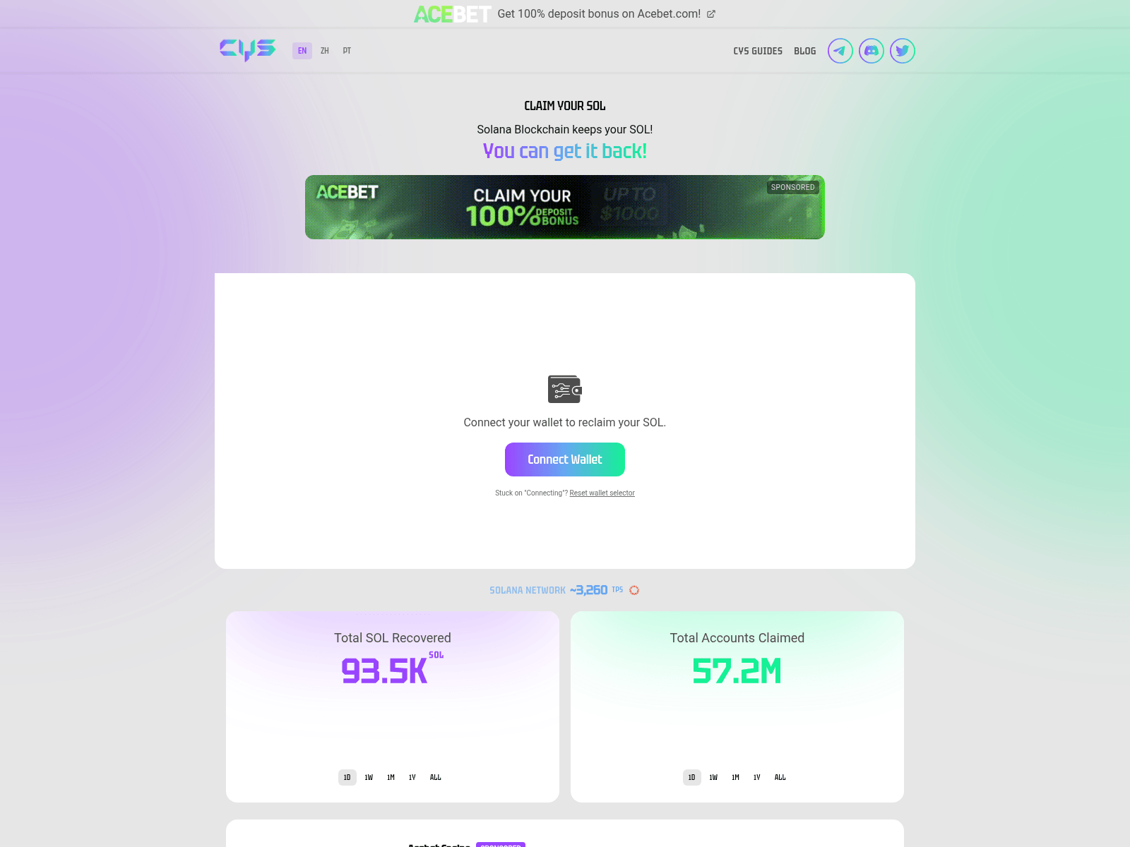 Screenshot of claim-your-sol.com