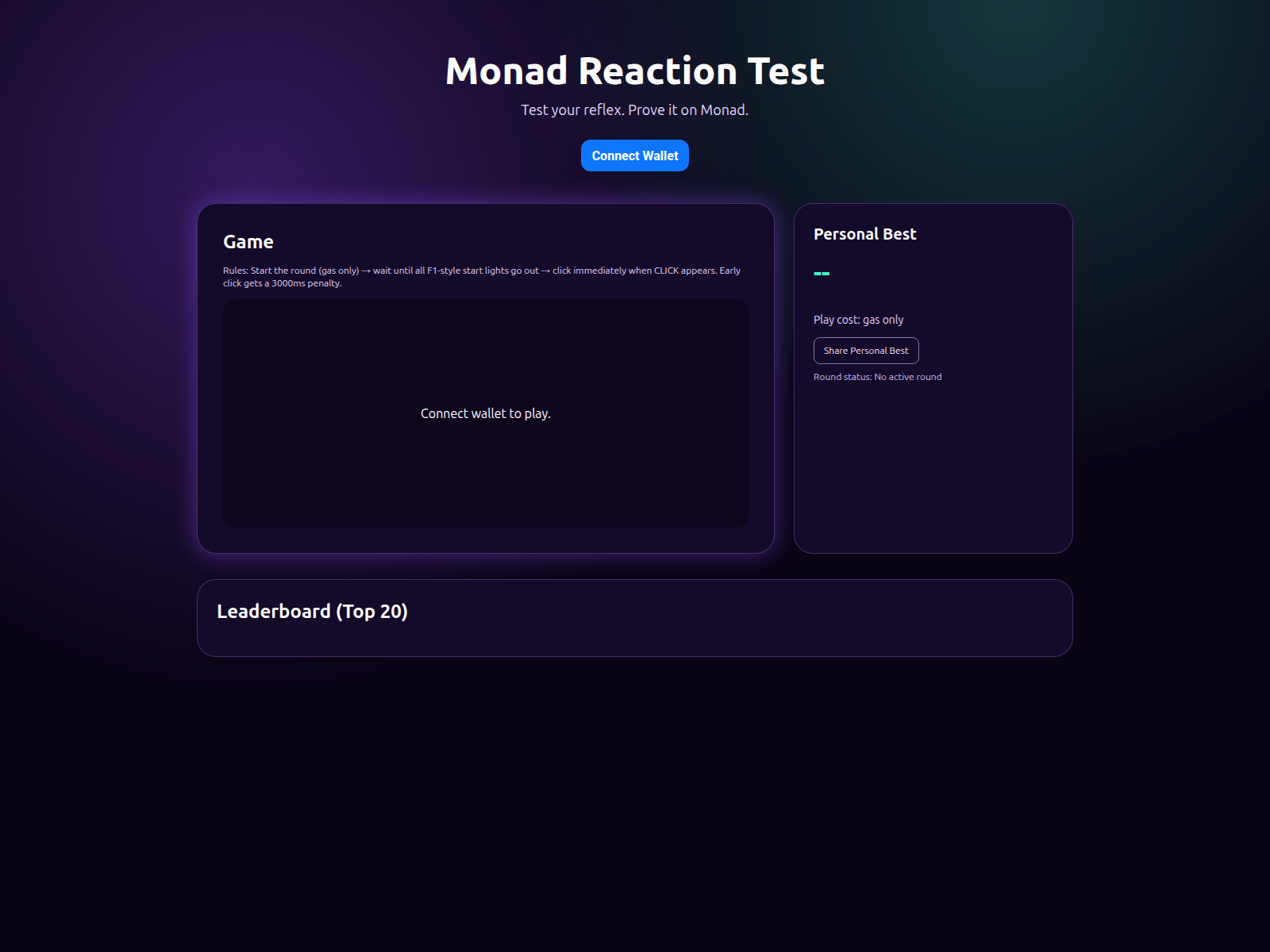 Screenshot von monad-reaction-test.vercel.app