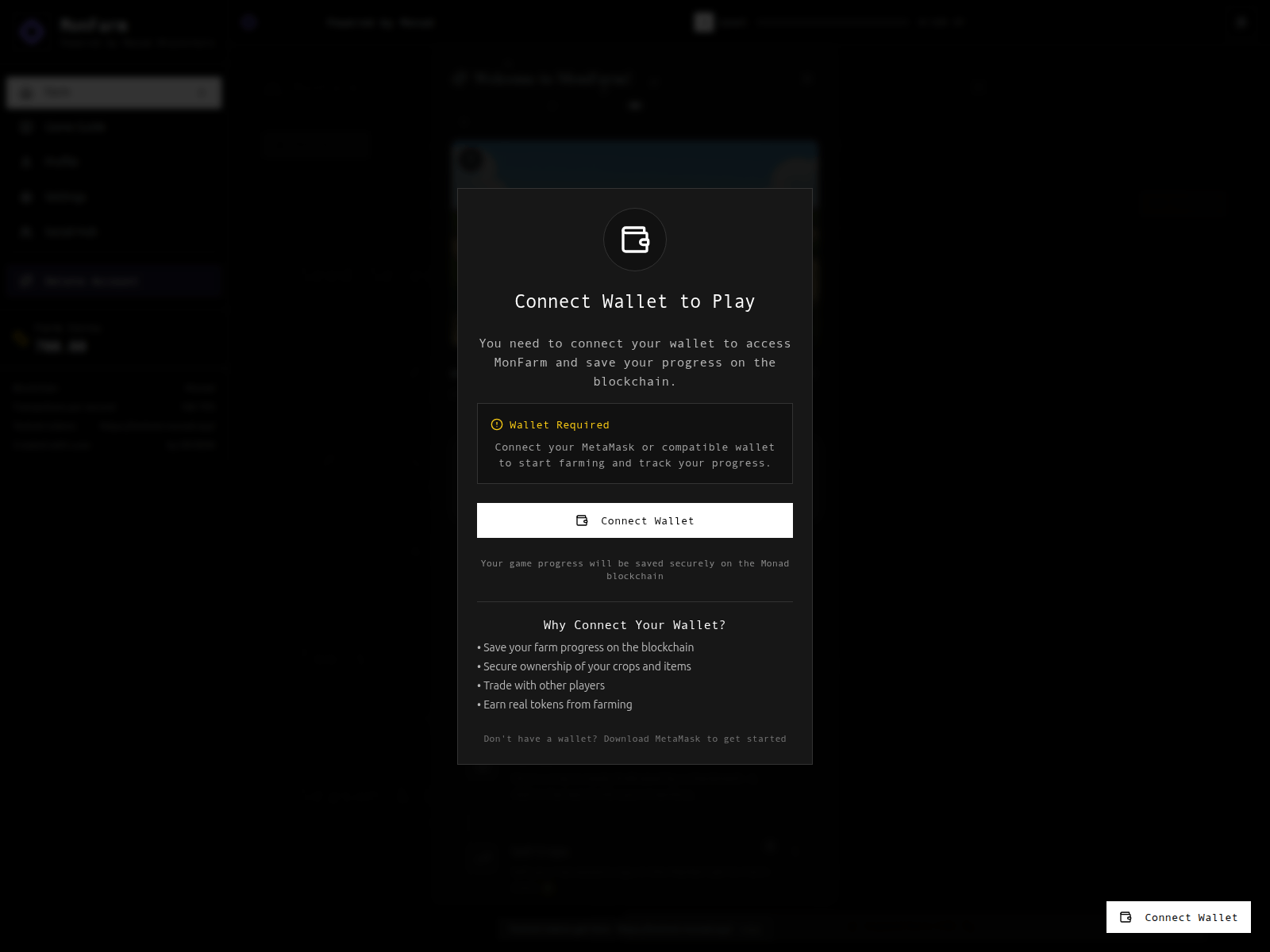 Screenshot von monadfarm.vercel.app