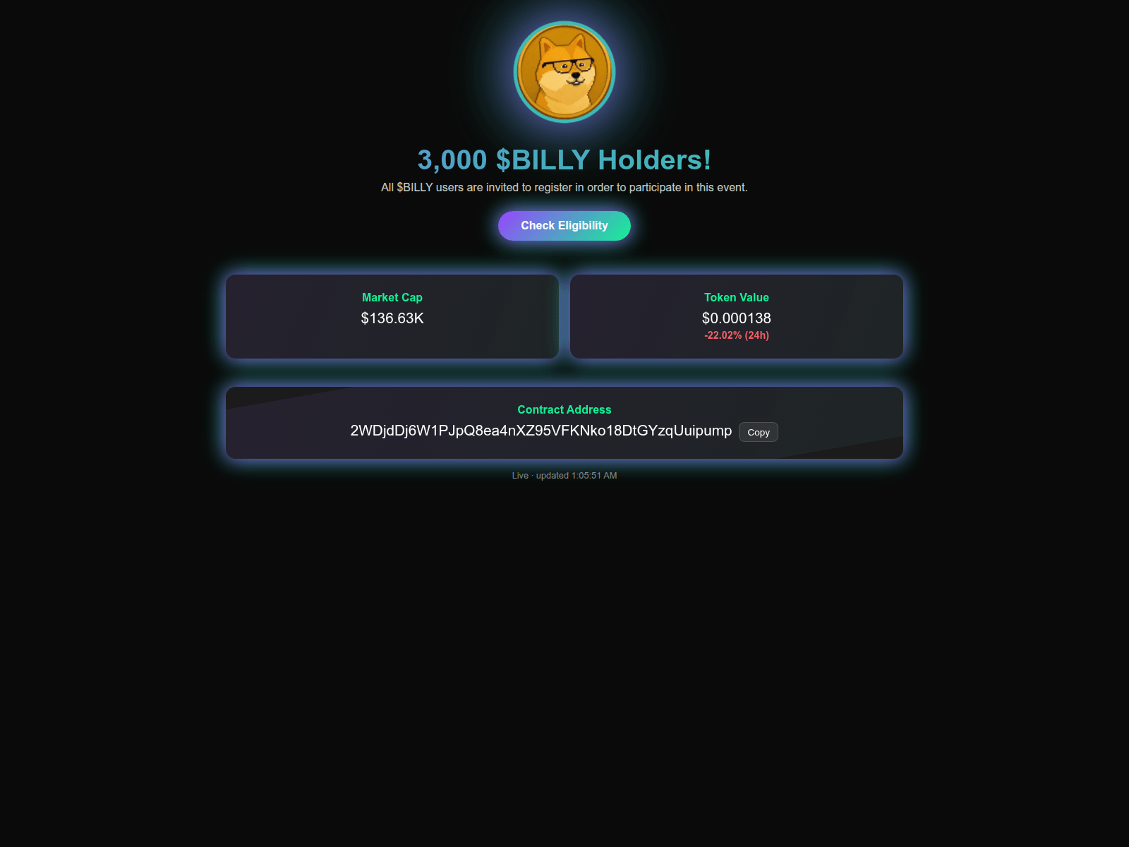Screenshot of billycoin-sol.xyz