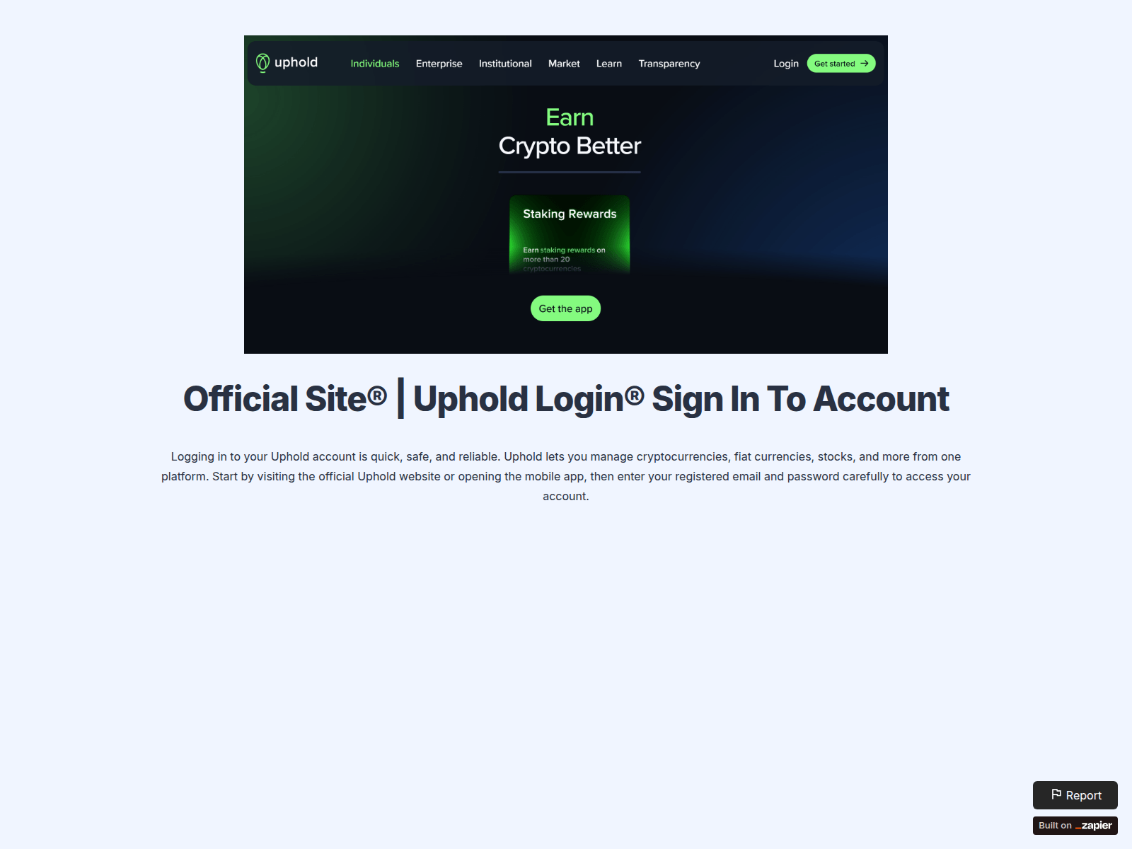 Screenshot of webaphodd.zapier.app