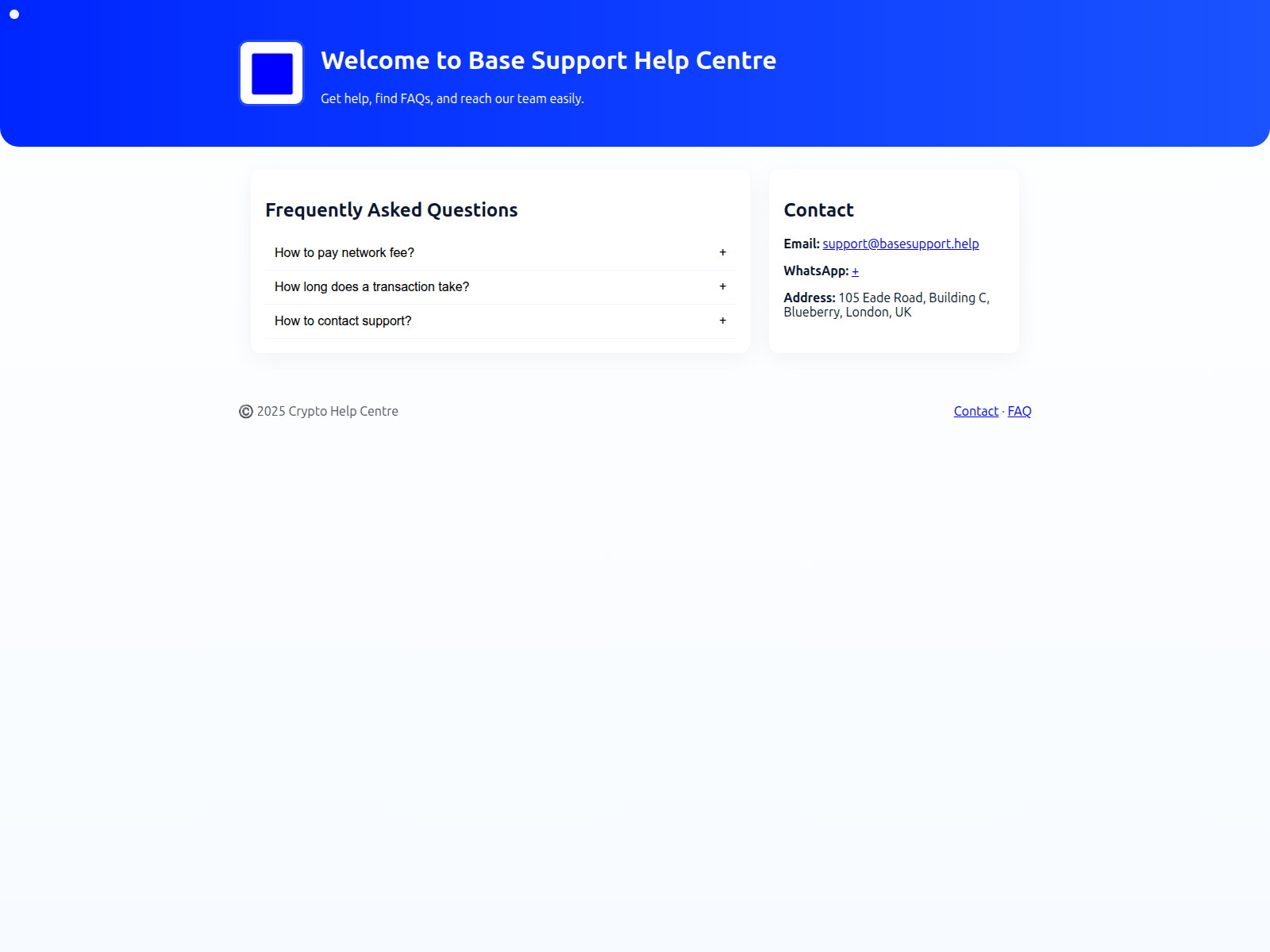 Screenshot of basesupport.help