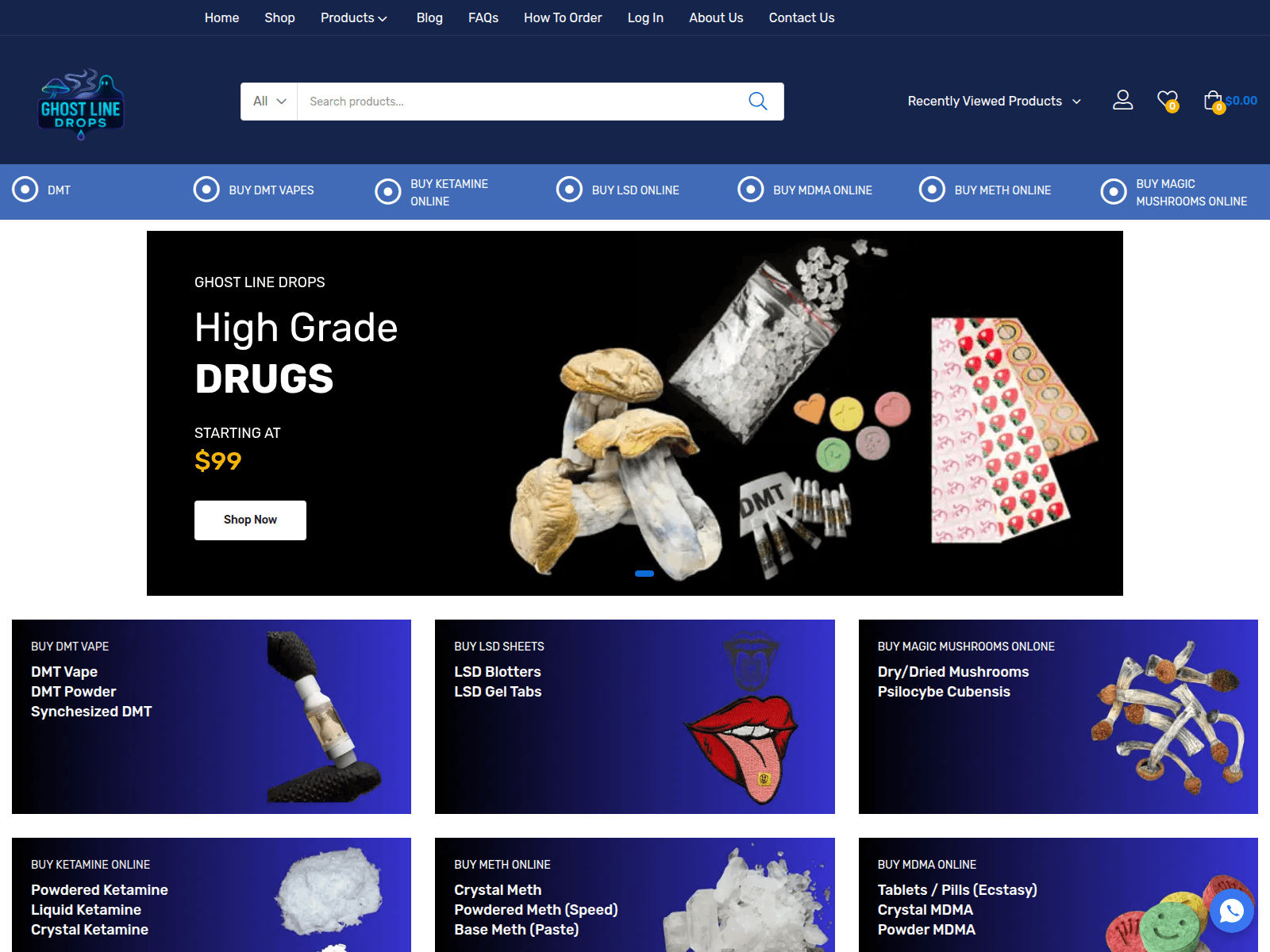 Screenshot of ghostlinedrops.com