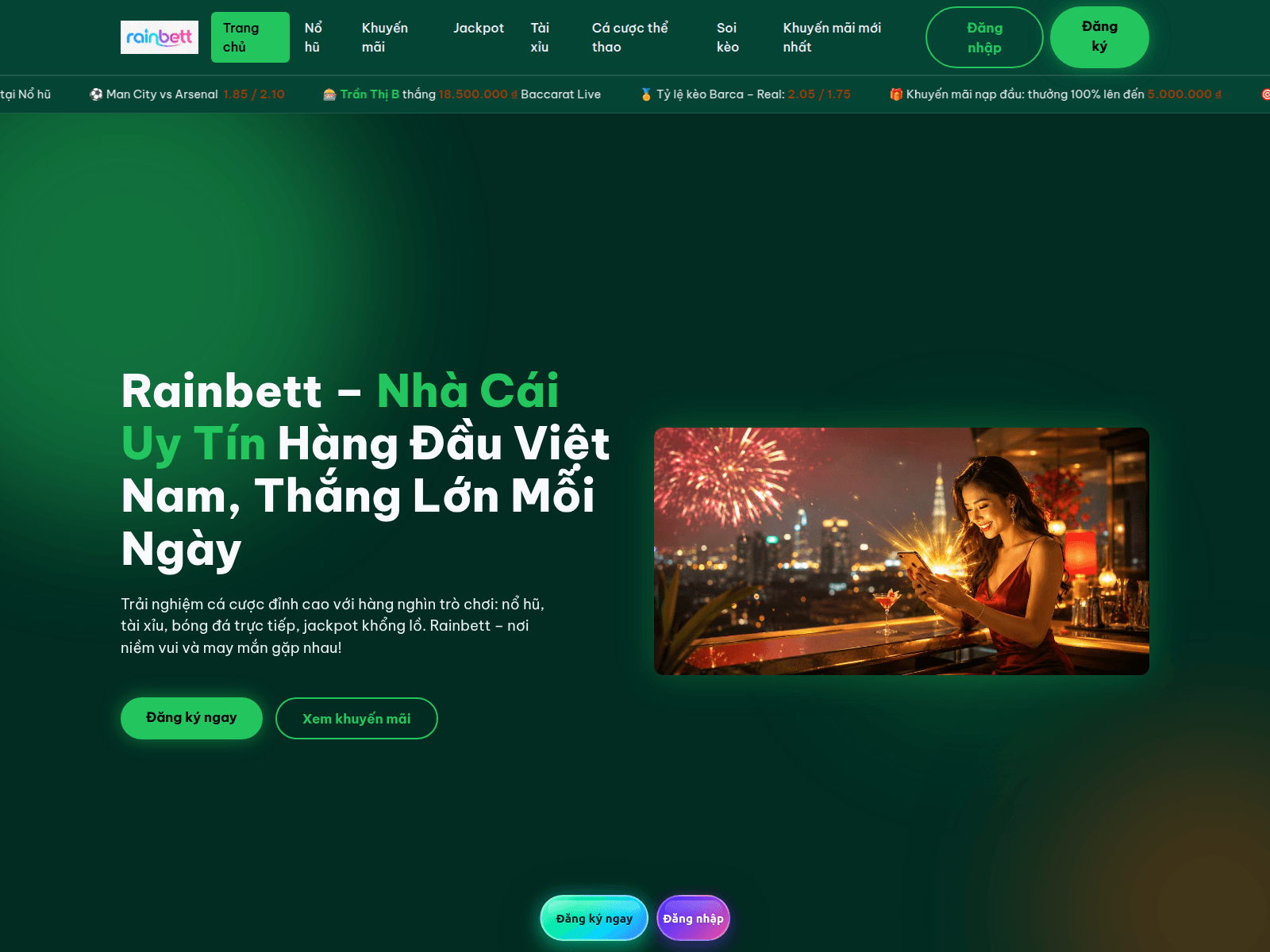 Screenshot of rainbett.biz