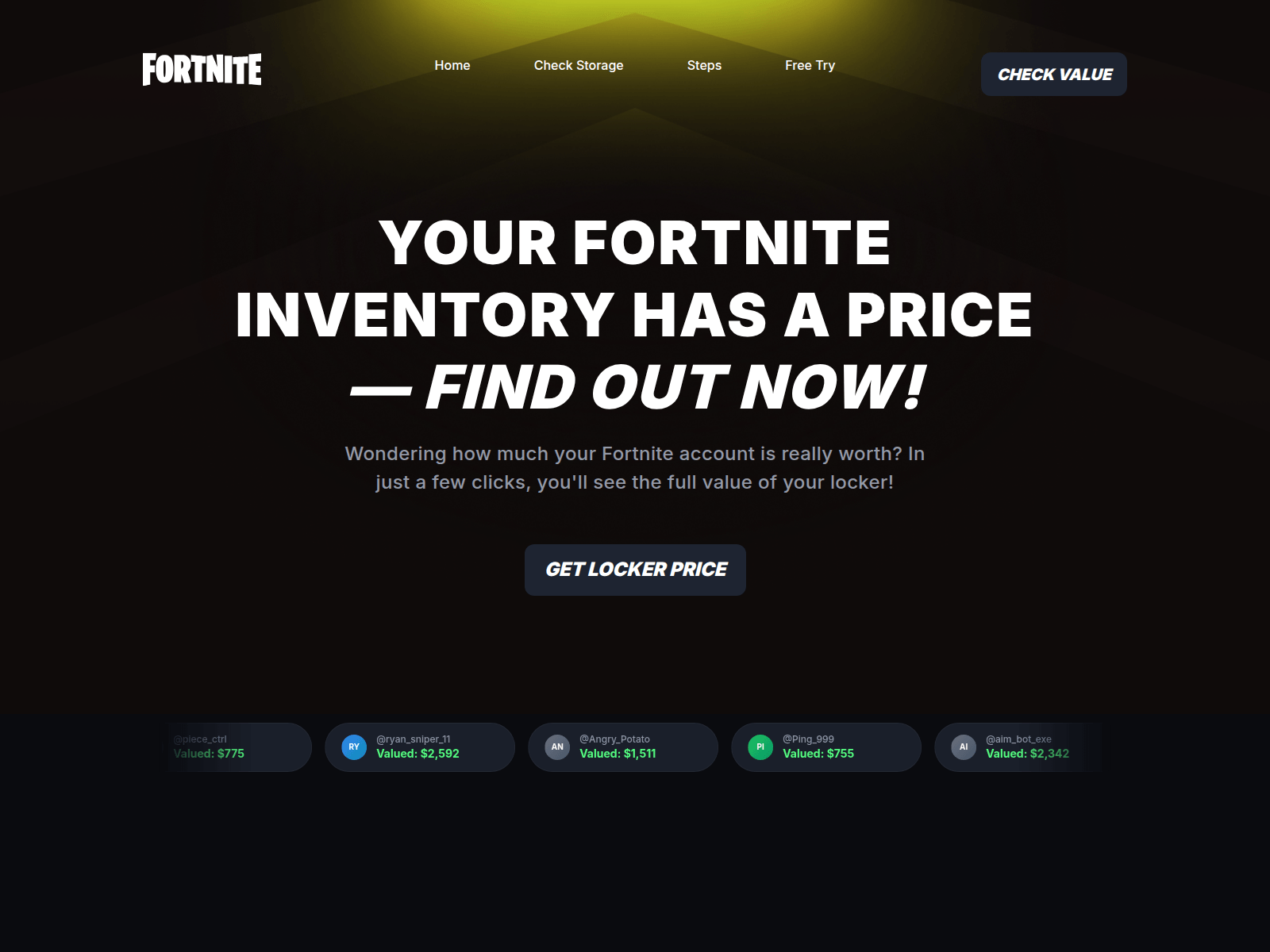 Screenshot of fortskin.lol