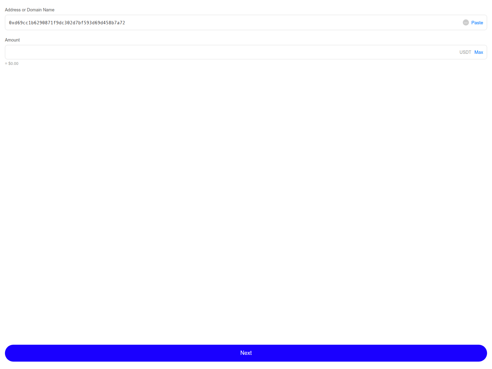 Знімок екрана transfer-usdt.online