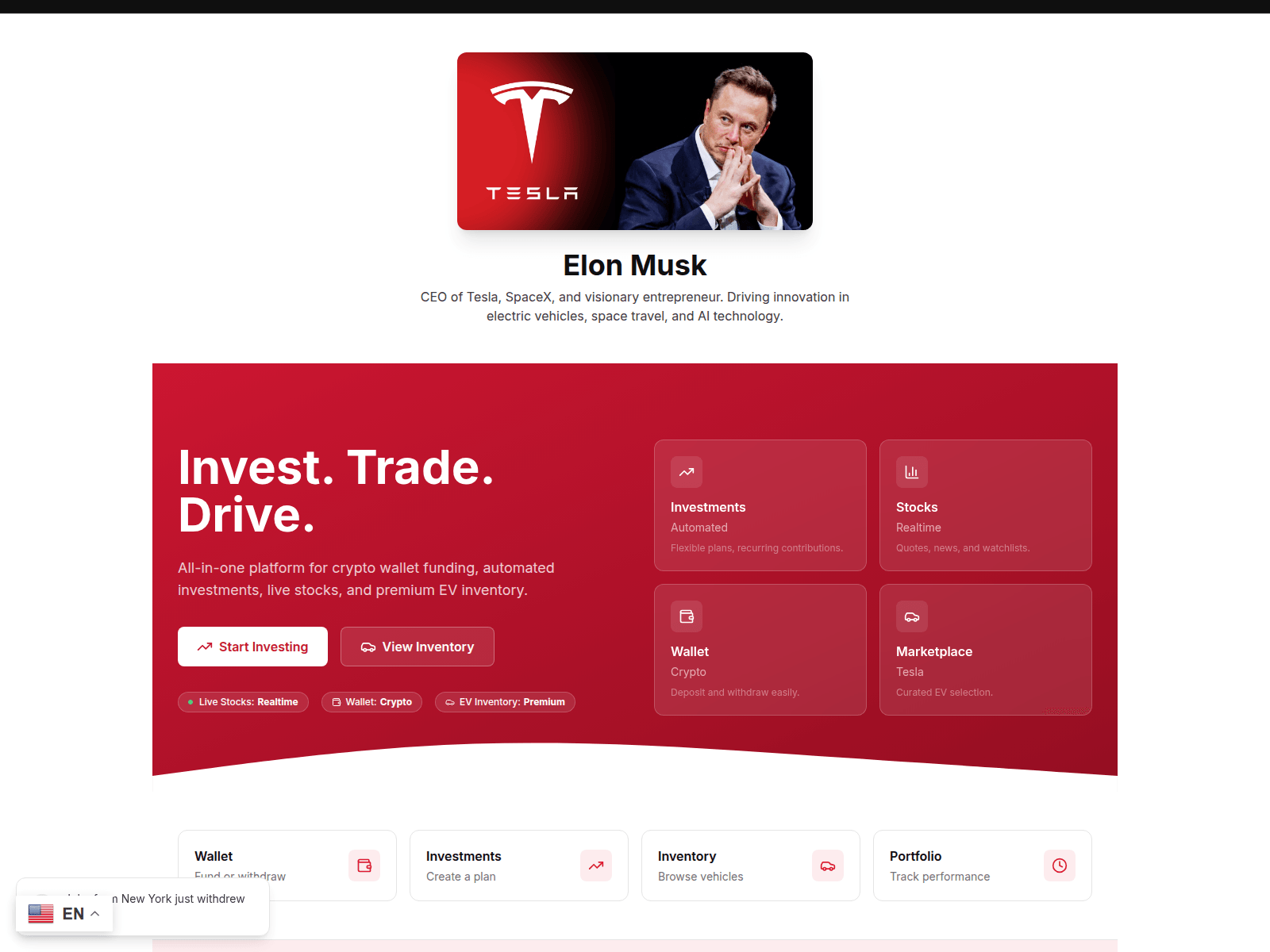 Screenshot of teslacapx.live